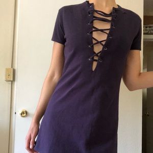 Reformation Caroline Lace front mini dress SM